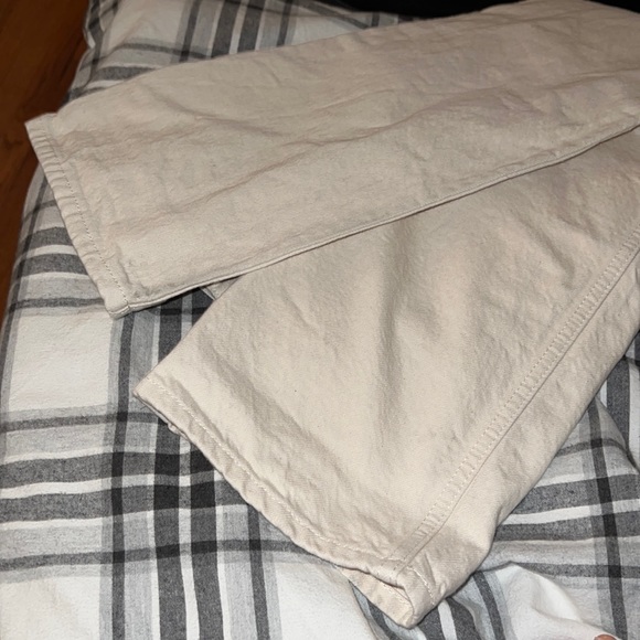 Zara Straight Cream Jeans Button Fly Size 2 - Picture 4 of 5